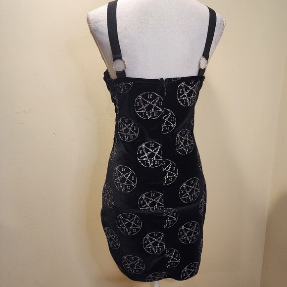 RAT BABY Black Velvet Sparkle Bodycon Mini Dress size S - Picture 4 of 15